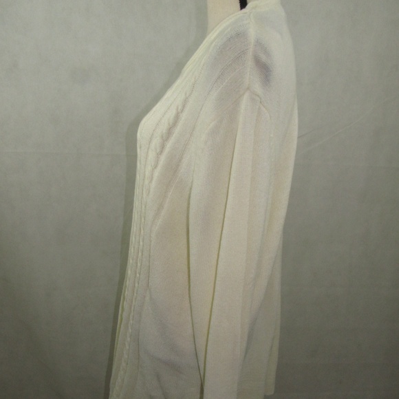 Karen Scott Sweater Size 2X Long Sleeve Ivory New - Picture 6 of 7